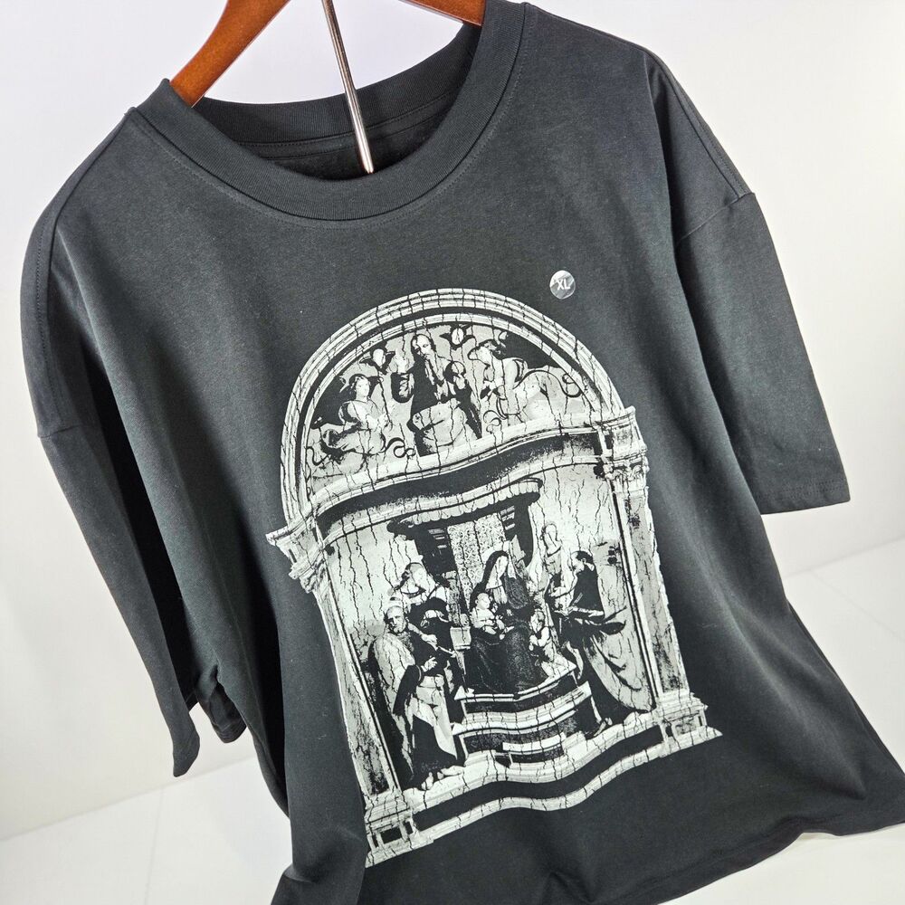 PacSun Mirror Heavyweight Oversized Cropped T-Shirt Black Men’s XL New With Tags